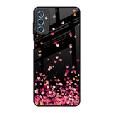 Heart Rain Fall Samsung Galaxy M52 5G Glass Back Cover Online