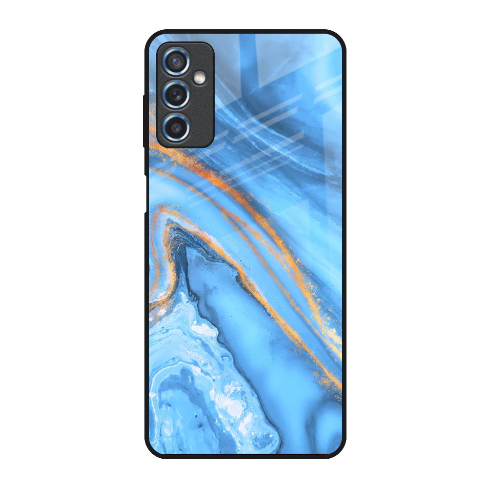 Vibrant Blue Marble Samsung Galaxy M52 5G Glass Back Cover Online