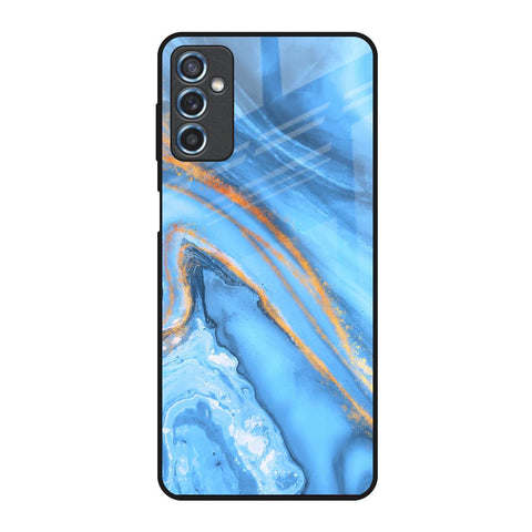 Vibrant Blue Marble Samsung Galaxy M52 5G Glass Back Cover Online