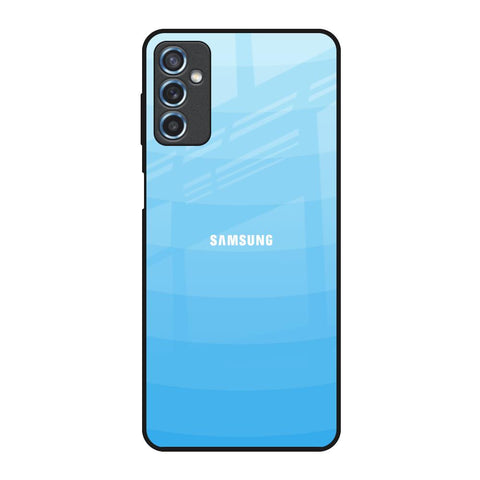 Wavy Blue Pattern Samsung Galaxy M52 5G Glass Back Cover Online