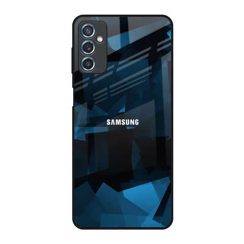 Polygonal Blue Box Samsung Galaxy M52 5G Glass Back Cover Online
