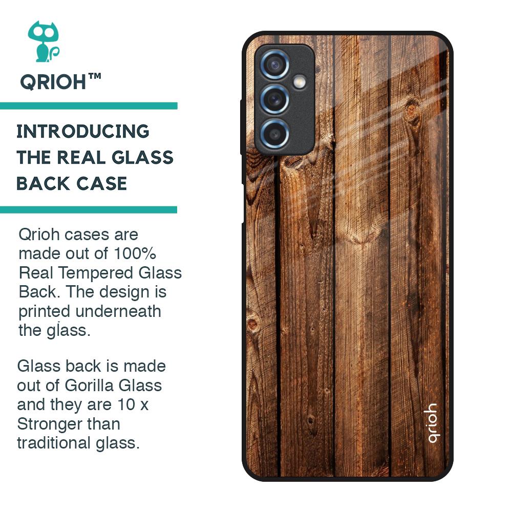 Timber Printed Glass Case for Samsung Galaxy M52 5G