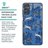 Blue Cheetah Glass Case for Samsung Galaxy M52 5G