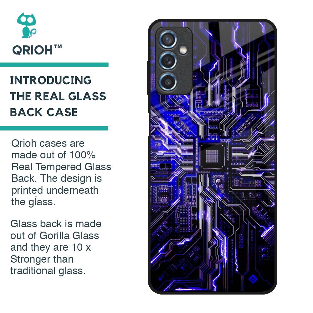 Techno Color Pattern Glass Case For Samsung Galaxy M52 5G