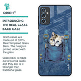 Kitty In Pocket Glass Case For Samsung Galaxy M52 5G