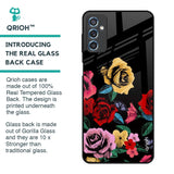 Floral Decorative Glass Case For Samsung Galaxy M52 5G