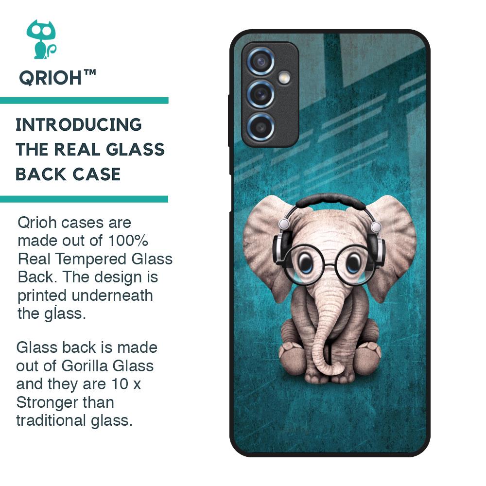 Adorable Baby Elephant Glass Case For Samsung Galaxy M52 5G