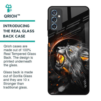 Aggressive Lion Glass Case for Samsung Galaxy M52 5G