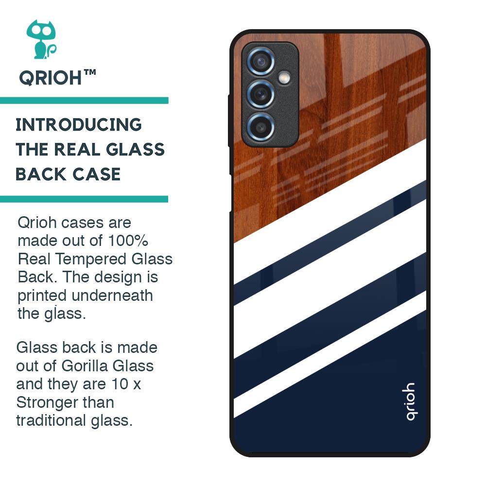 Bold Stripes Glass Case for Samsung Galaxy M52 5G