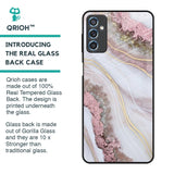 Pink & Gold Gllitter Marble Glass Case for Samsung Galaxy M52 5G