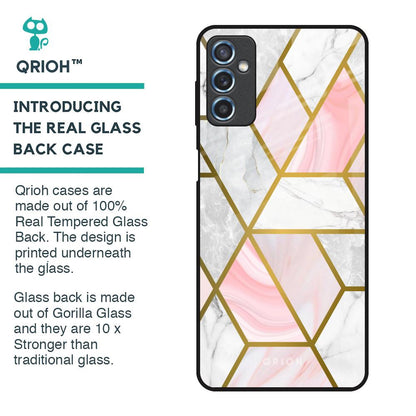 Geometrical Marble Glass Case for Samsung Galaxy M52 5G