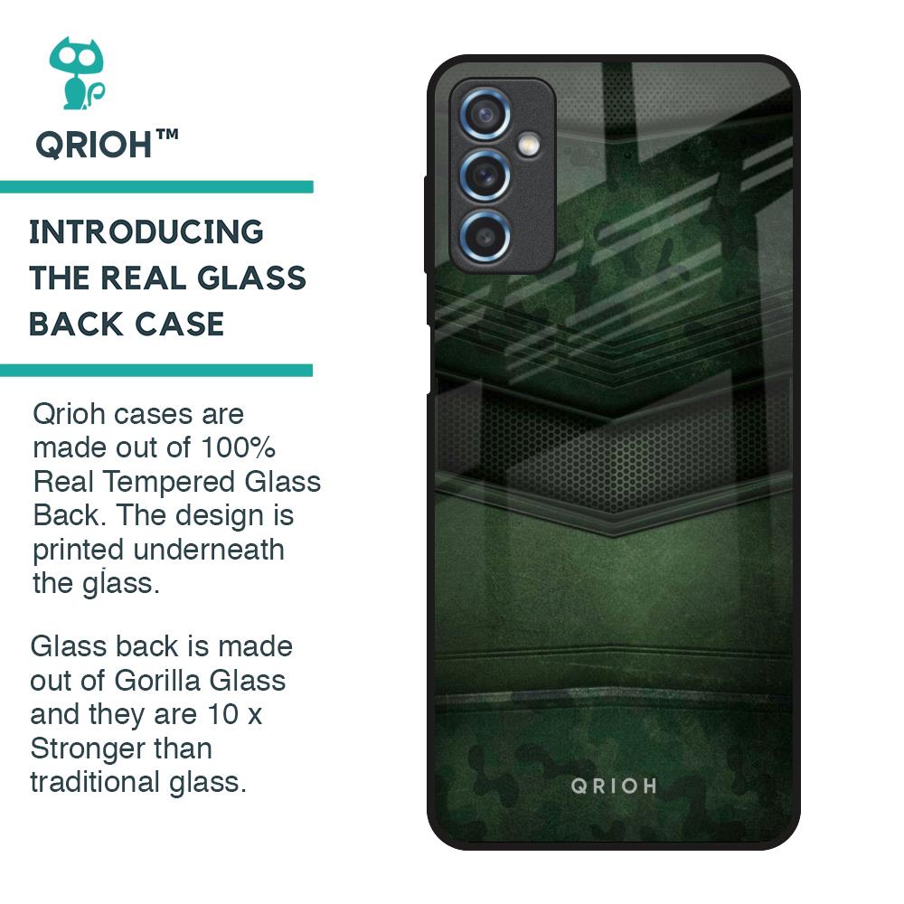 Green Leather Glass Case for Samsung Galaxy M52 5G