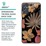 Lines Pattern Flowers Glass Case for Samsung Galaxy M52 5G