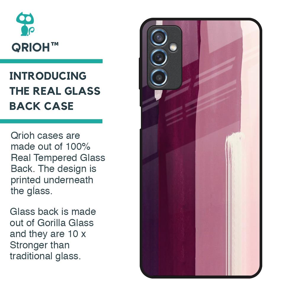 Brush Stroke Art Glass Case for Samsung Galaxy M52 5G
