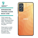 Orange Curve Pattern Glass Case for Samsung Galaxy M52 5G