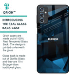 Polygonal Blue Box Glass Case For Samsung Galaxy M52 5G