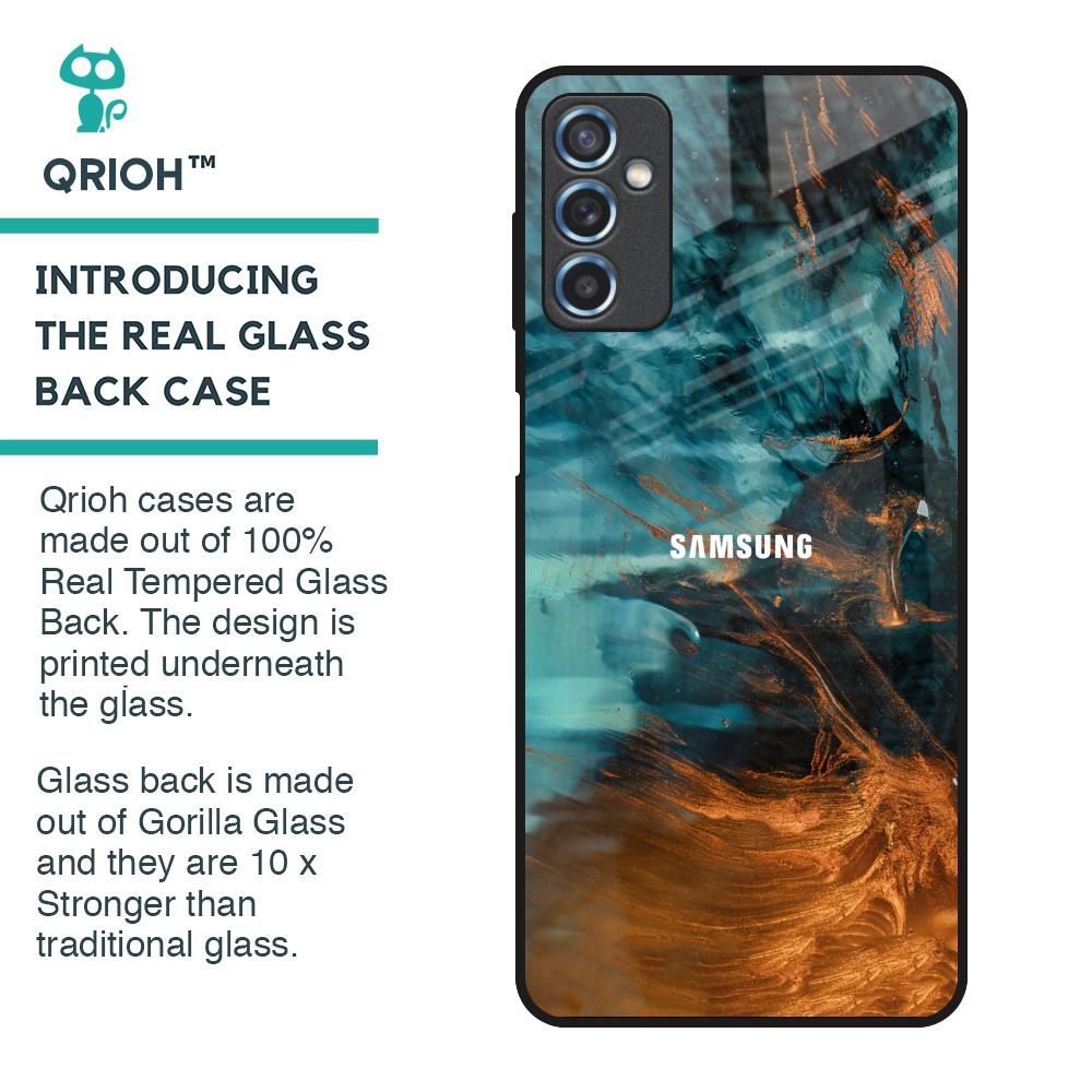 Golden Splash Glass Case for Samsung Galaxy M52 5G