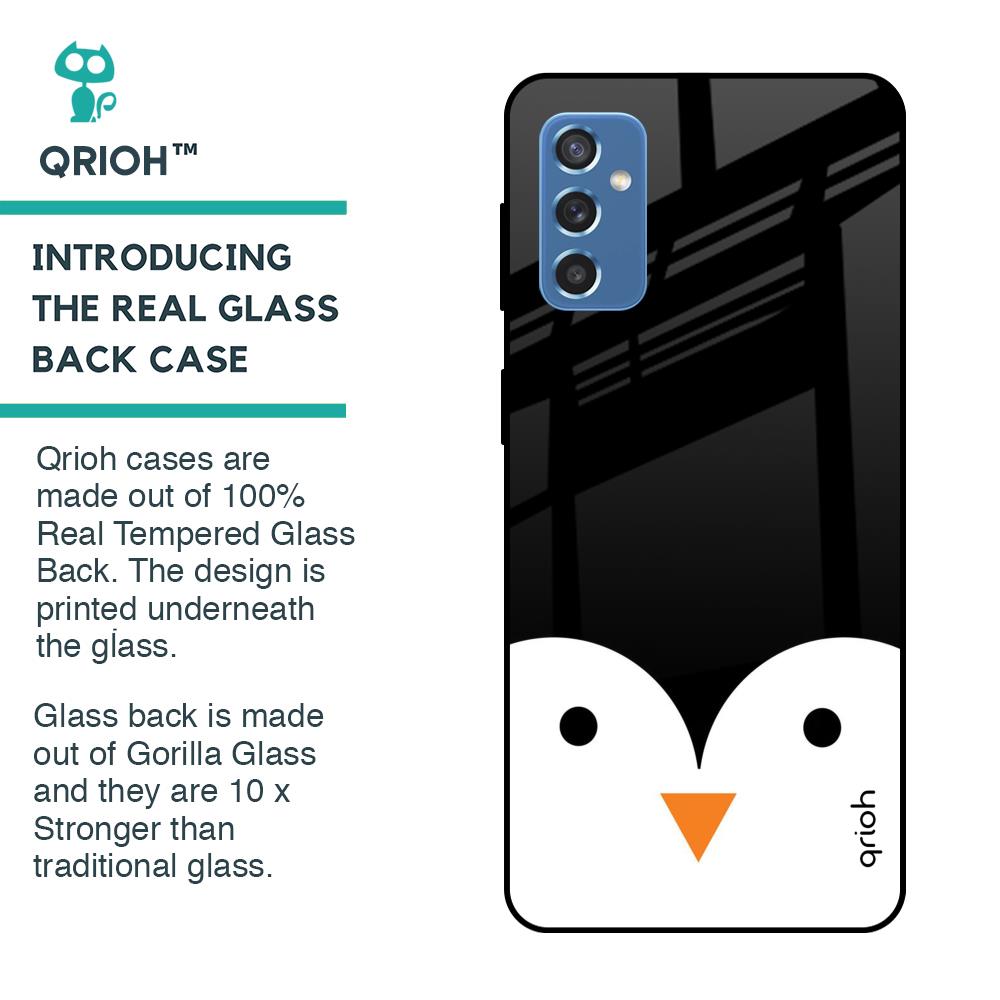 Cute Penguin Glass Case for Samsung Galaxy M52 5G