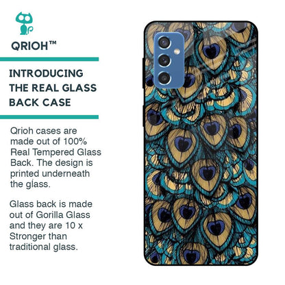 Peacock Feathers Glass case for Samsung Galaxy M52 5G