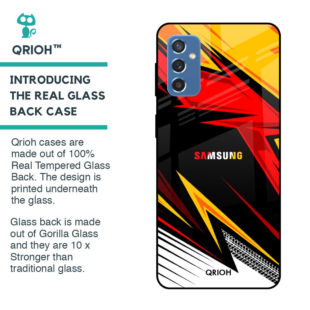 Race Jersey Pattern Glass Case For Samsung Galaxy M52 5G