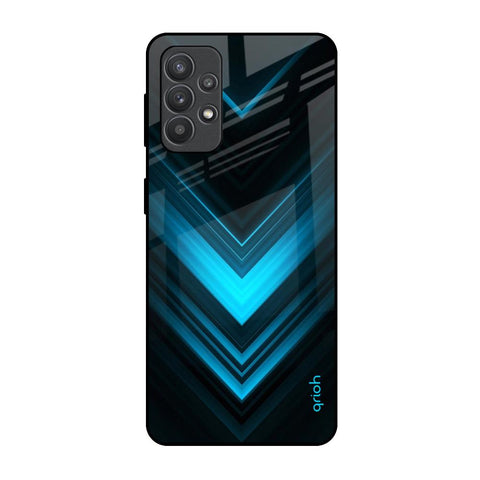 Vertical Blue Arrow Samsung Galaxy M32 5G Glass Back Cover Online