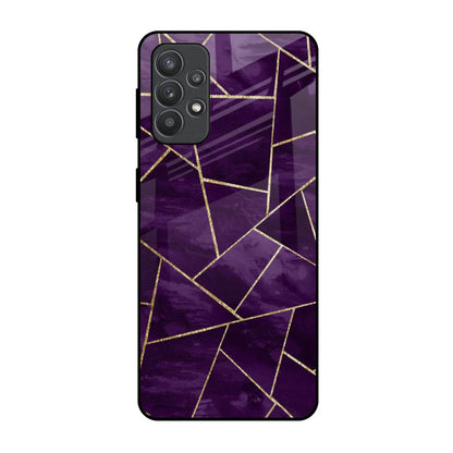 Geometric Purple Samsung Galaxy M32 5G Glass Back Cover Online