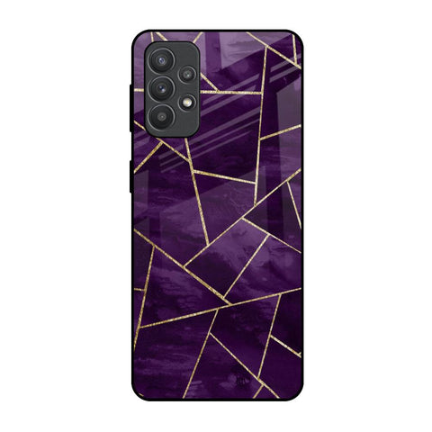 Geometric Purple Samsung Galaxy M32 5G Glass Back Cover Online