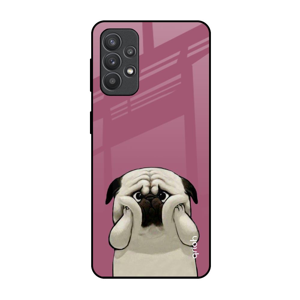 Funny Pug Face Samsung Galaxy M32 5G Glass Back Cover Online