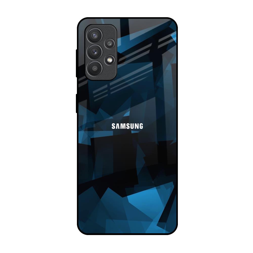 Polygonal Blue Box Samsung Galaxy M32 5G Glass Back Cover Online