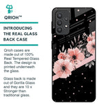 Floral Black Band Glass Case For Samsung Galaxy M32 5G