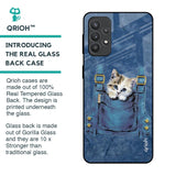 Kitty In Pocket Glass Case For Samsung Galaxy M32 5G