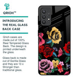 Floral Decorative Glass Case For Samsung Galaxy M32 5G