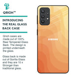 Orange Curve Pattern Glass Case for Samsung Galaxy M32 5G