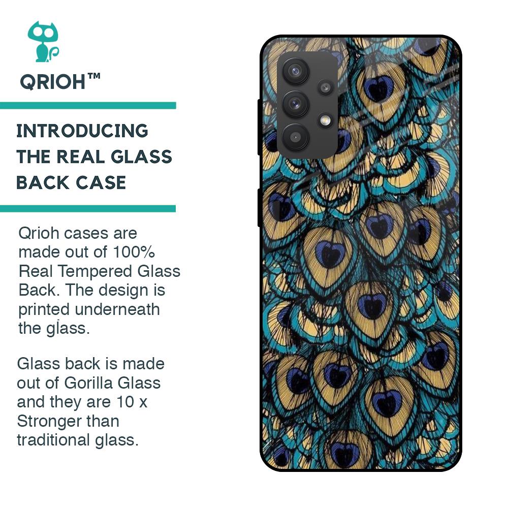Peacock Feathers Glass case for Samsung Galaxy M32 5G