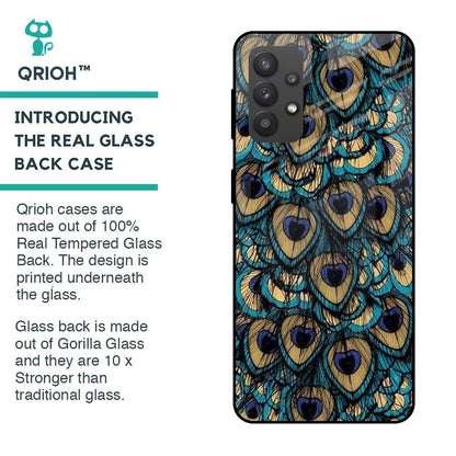 Peacock Feathers Glass case for Samsung Galaxy M32 5G
