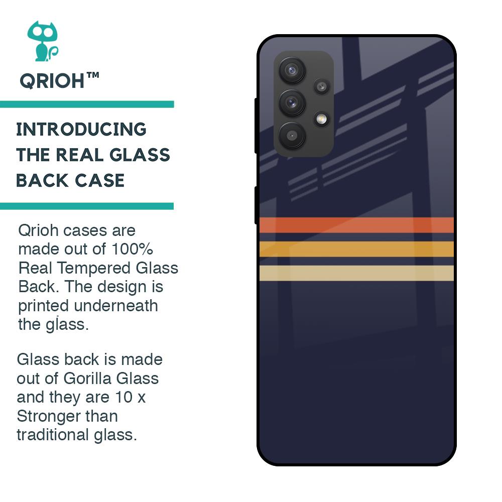 Tricolor Stripes Glass Case For Samsung Galaxy M32 5G