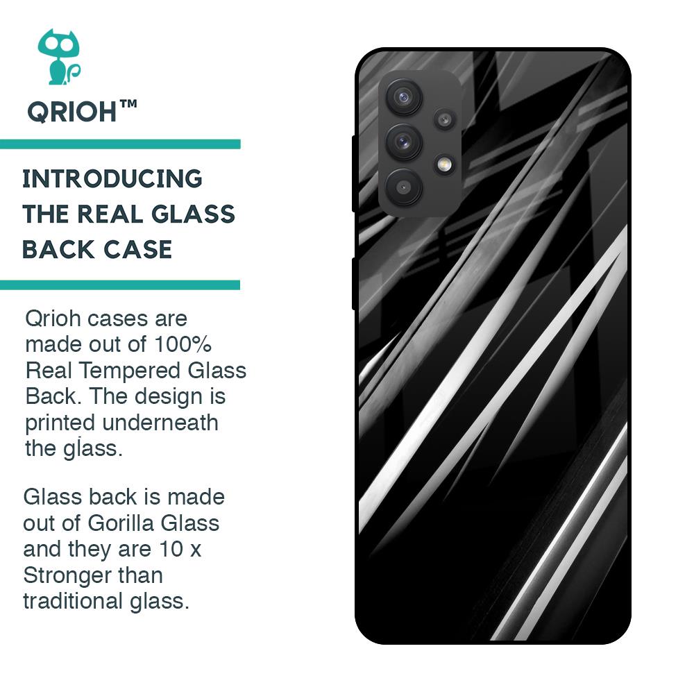 Black & Grey Gradient Glass Case For Samsung Galaxy M32 5G
