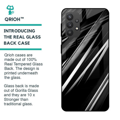 Black & Grey Gradient Glass Case For Samsung Galaxy M32 5G