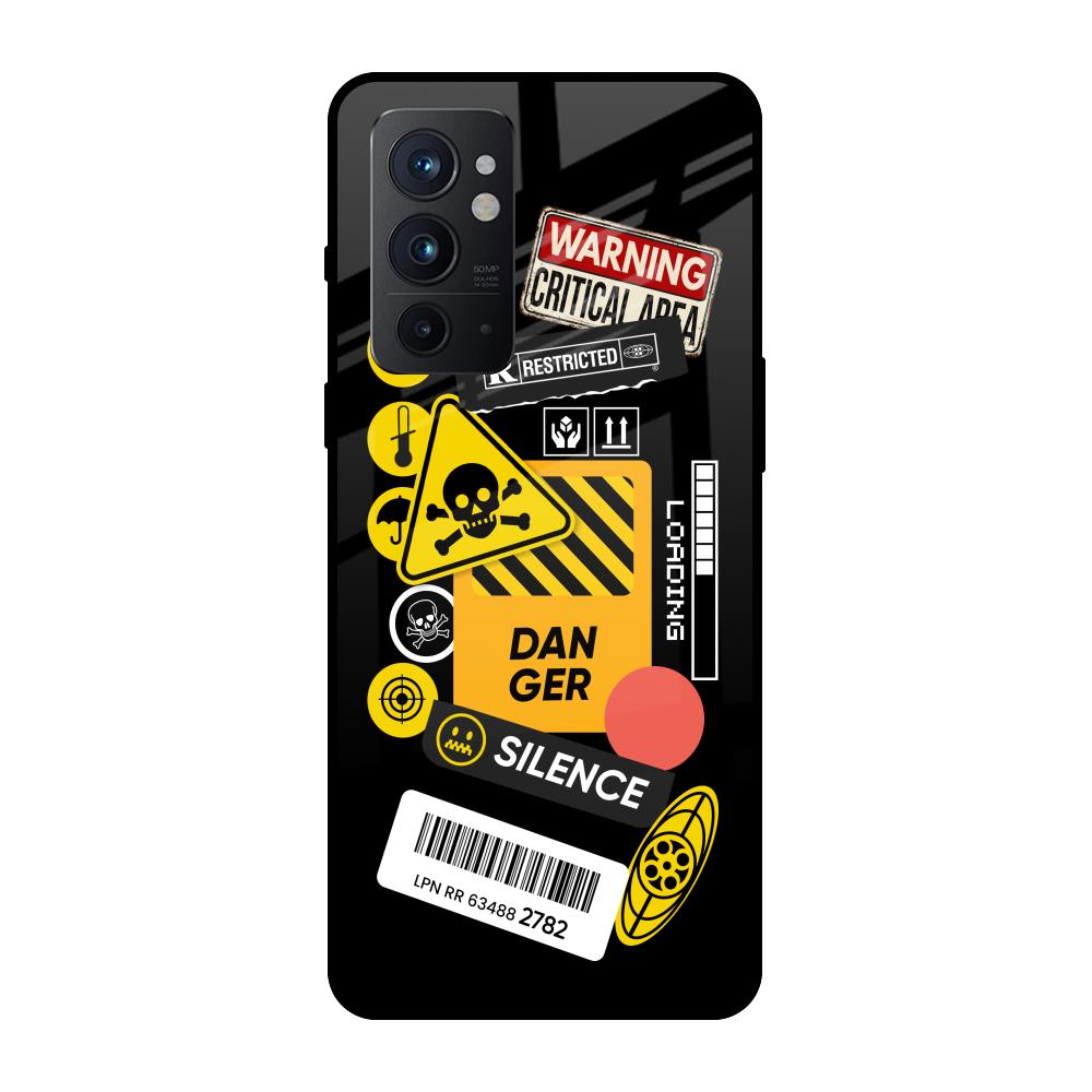 Danger Signs OnePlus 9RT Glass Back Cover Online