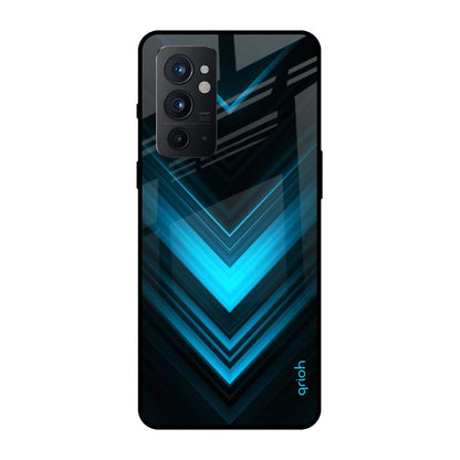 Vertical Blue Arrow OnePlus 9RT Glass Back Cover Online