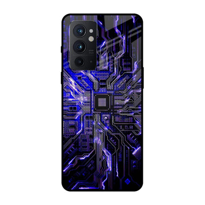Techno Color Pattern OnePlus 9RT Glass Back Cover Online