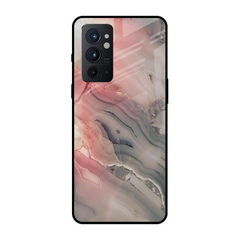 Pink And Grey Marble OnePlus 9RT Glass Back Cover Online