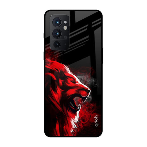 Red Angry Lion OnePlus 9RT Glass Back Cover Online