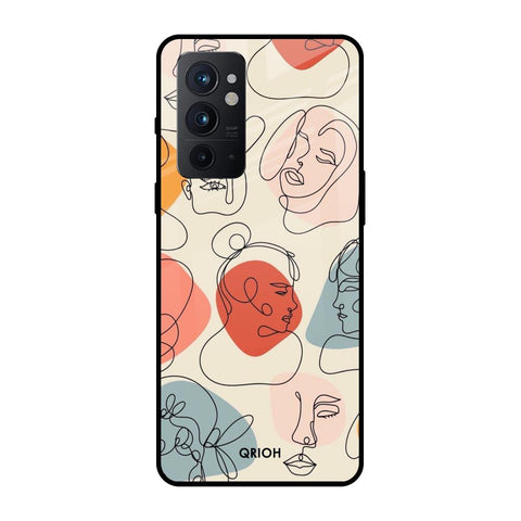 Abstract Faces OnePlus 9RT Glass Back Cover Online