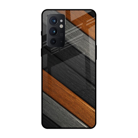 Tri Color Wood OnePlus 9RT Glass Back Cover Online
