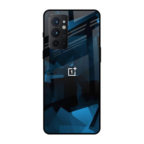 Polygonal Blue Box OnePlus 9RT Glass Back Cover Online