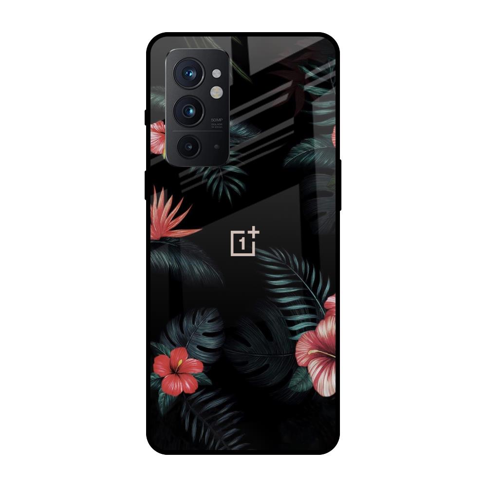Tropical Art Flower OnePlus 9RT Glass Back Cover Online