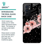 Floral Black Band Glass Case For OnePlus 9RT