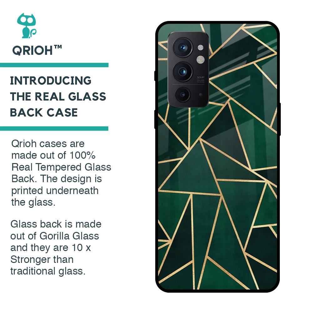 Abstract Green Glass Case For OnePlus 9RT