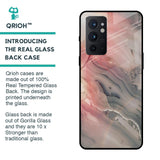 Pink And Grey Marble Glass Case For OnePlus 9RT